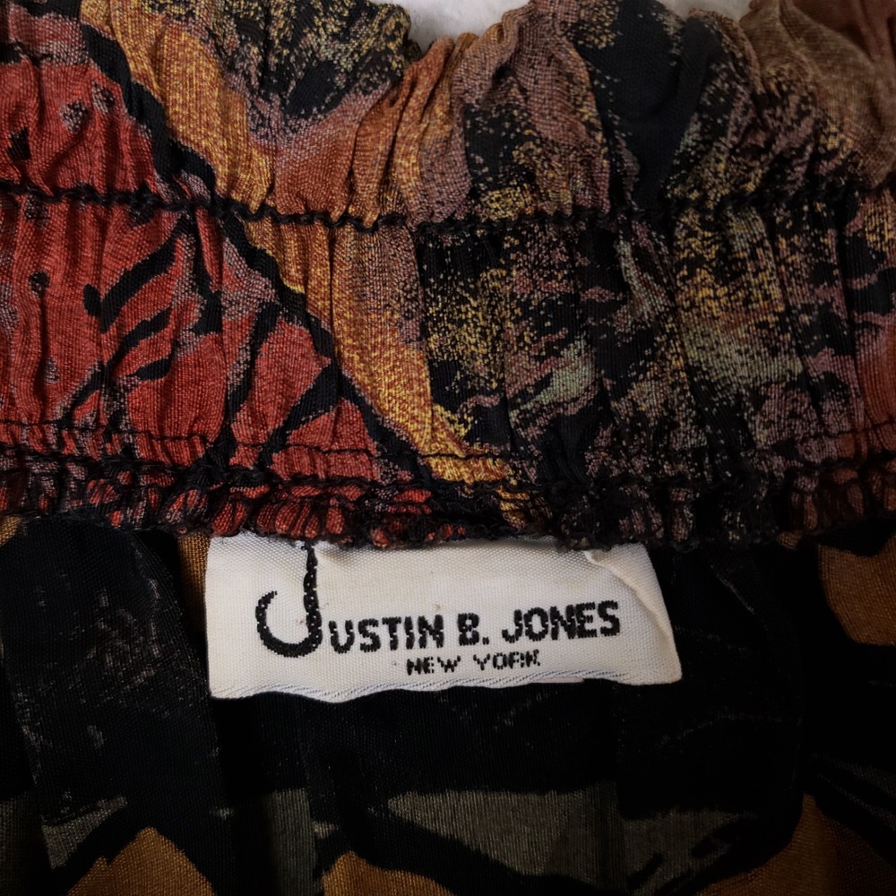 Justin B Jones Vintage Skirt Womens Large Midi Rayon Southwestern Tribal Pleated - Picture 5 of 8